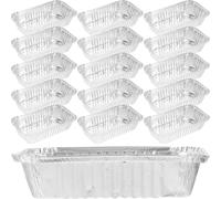 ROMISBABA 50 Bandejas de Aluminio Desechables para Barbacoa y Hornear, Resistentes al Calor, sin Tapa, Aptas para Horno y Microondas, Cajas Gruesas para Almacenar Alimentos, Accesorio