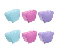 ROMISBABA 6 Piezas Caja para Prótesis Dentales Trapezoidal Contenedor Reutilizable Estuche Portátil Hermético para Limpieza y Almacenamiento Seguro