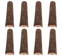 ROMISBABA 8 Piezas Leña Decorativa Resistente la Intemperie Troncos Rústicos de Madera Natural para Chimeneas Interiores y Decoración de Fogatas al Aire Jardín para Invierno