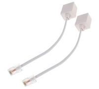 ROMISBABA Adaptador Cable Telefono a Ethernet, Material Abs y Cobre de 2 Piezas Conexión Firme Sonido para Uso en Redes y Telefonía Fija