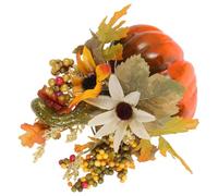 ROMISBABA Adorno de Calabaza Artificial Verde con Girasol y Hoja de Arce para Halloween, Accesorio Decorativo de Plástico Adecuado para Mesa en Temporada de Caída Estilo Varios Estilos