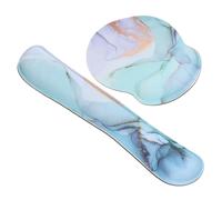 ROMISBABA Alfombrilla de Ratón Soporte de Muñeca de Memoria Viscoelástica, Cojín Ergonómico para Oficina y Gaming, Color Verde Jade, Set Compacto para Teclado Portátil