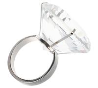 ROMISBABA Anillo de Cristal Transparente de 6 Cm para Decoración de Bodas y Compromisos, Accesorio de Anillo Simulado para Fiestas y Propuestas Románticas