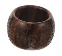 ROMISBABA Anillo De Madera Para Dedo Estilo Budista Grabado Prajna y Patrón Tigre, Anillo Unisex De Madera Natural Para Dedos, Joyería Artesanal Para Uso Diario, Talla Única