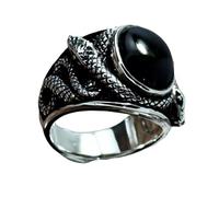 ROMISBABA Anillo de Serpiente Negro para Mujer de Hierro Fina Elaboración y Gran Decoración para Dedo Adecuado para Fiesta y Baile