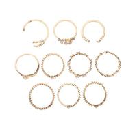 ROMISBABA Anillos Luna Estrella Apilables Para Mujer, Aleación Resistente, Conjunto 10 Piezas, Uso Diario y Fiestas, Diseño Moderno y Elegante, Talla Única