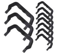 ROMISBABA Asas de Plástico Desmontables para Jaulas de Mascotas, Juego de 10 Piezas Negras, Mango Antideslizante Ergonómico, Repuesto para Transportadoras de Perros, Conejos y Pájaros,