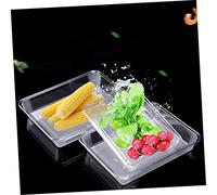 ROMISBABA Bandeja de Plástico Transparente Rectangular Antideslizante para Servir Alimentos Multifuncional Almacenamiento Seguro y Reciclable