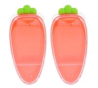 ROMISBABA Bandeja Dividida con Tapa Transparente 2 Piezas, Contenedor Plástico para Verduras y Frutas, Almacenamiento Portátil para Escuela y Viajes, Caja de Bocadillos con Compartimentos