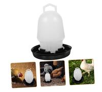 ROMISBABA Bebedero Automático para Pollos y Aves de Corral Uso Agrícola 0,75 Kg Color Claro Base Negra Cubo Dispensador Agua Taza Ajuste Práctico Sencillo Limpieza Fácil
