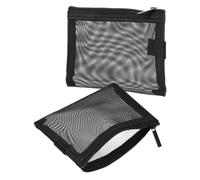 ROMISBABA Bolsa de Maquillaje Mini de Malla de Nylon Ligera y Reutilizable, Neceser Organizador para Uso Diario Cremallera, Pack de 2 Bolsas para Viaje y Aseo Personal