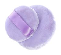 ROMISBABA Borla de Maquillaje Pequeña Redonda de Algodón Púrpura para Polvos Sueltos Textura Delicada que No Irrita la Epidermis, 2 Piezas Adecuado para Compras y Viajes al Aire Libre