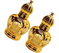 ROMISBABA Botellas Enrollables de Vidrio Dorado 15ml para Aceites Esenciales, Pack de 2 Piezas Portátiles y Dispensadoras para Viajes y Uso Diario Varios estilos