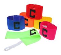 ROMISBABA Brazaletes de Capitán para Fútbol Ajustables y Elásticos 6 Colores Rojo Naranja Amarillo Verde Azul Fucsia Unisex Adultos Ideales para Entrenamiento y Partidos al Aire