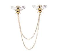 ROMISBABA Broche de Abeja Dorado con Cadena y Borlas Accesorio de Moda para Traje y Vestido de Fiesta Pin de Cuello Versátil para Mujer para Decoraciones Ropa y Accesorios