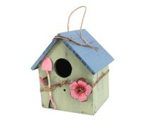 ROMISBABA Casita Pájaros Colgante de Madera para Exterior Nido Respirable y Resistente Decoración Jardín con Gancho Fácil Instalación Refugio Cálido para Aves Pequeñas Doméstico Natural