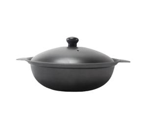 ROMISBABA Cazuela de Hierro Fundido y Conservación del Calor con Calentamiento Uniforme con Tapa para Arroz y Pollo Estofado Adecuado para Cocina Tradicional