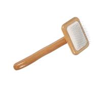 ROMISBABA Cepillo de Madera para Perros con Mango Ergonómico Cepillo Desenredante Autolimpiante para Cuidado de Pelo de Perro para Poodle y Retriever Herramienta de Grooming Natural de Haya