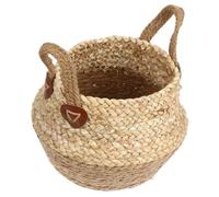 ROMISBABA Cesta de Flores de Paja Tejida a Mano Pequeña Cesta de Almacenamiento para Mesa para Decoración del Hogar Ligera y Natural Adecuado para Organizar Juguetes y Objetos Domésticos