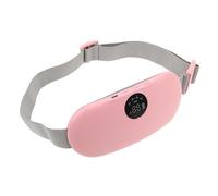 ROMISBABA Cinturón Calefactor de Cintura Eléctrico Portátil Rosa Almohadilla Térmica Estómago y Cólicos Menstruales Masajeador Abdominal Ajustable para Alivio Lumbar y Menstrual