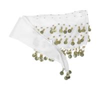 ROMISBABA Cinturón para Danza del Vientre de 3 Capas con 72 Monedas Doradas Pañuelo de Gasa para Mujer Accesorio para Baile Ajuste Seguro y Suave para Presentaciones y