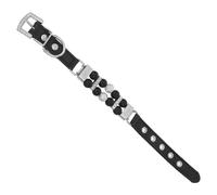 ROMISBABA Collar de Perlas para Perro y Gato Pequeño Ajustable de Cuero PU Negro Cristales Tamaño XS 15X27 CM Accesorio Elegante para Fiestas y Uso Diario