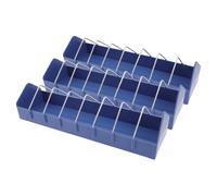 ROMISBABA Comedero para Aves 3 Unidades 40 Cm Plástico Azul Resistente 8 Ranuras Grande Alimentación Jaulas Práctico para Loros Canarios y Aves Domésticas