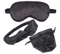 ROMISBABA Conjunto de Antifaces para Dormir con Diadema y Bolsa de Obsequio para Niñas Antifaz de Seda para Viajar Set de Cubrir los Ojos con Protección Cabello