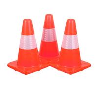 ROMISBABA Conos de Seguridad Vial Reflectantes 3 Piezas de Plástico Naranja 28 Cm, para Gestión de Sitios y Precaución en Emergencias de Estacionamiento