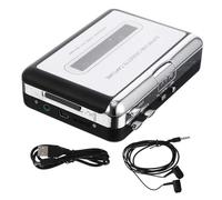 ROMISBABA Convertidor USB para Cassette Portátil Reproducción De Alta Fidelidad Sin Batería con Software Incluido para Transferir Cintas Fácilmente Alimentado por USB o Batería Compatible Co