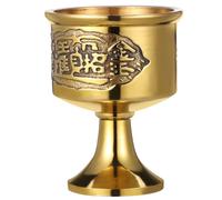 ROMISBABA Copa de Latón Pequeña para Ritual Copa Metálica Resistente y Portátil Vaso Sagrado para Decoración y Uso Hogar o Templo para Comuniones y Ceremonias