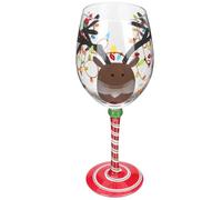 ROMISBABA Copa de Vino Navideña de Vidrio Resistente y Fácil de Limpiar Diseño Romántico para Hotel y Restaurante en Fiestas de Navidad