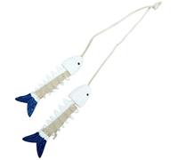 ROMISBABA Correa para Cortina Mediterránea De Madera Forma De Pez, Cuerda Ajustable, Abrazadera Ecológica De Pintura Protectora, Adecuado para Salón y Dormitorio, Accesorio Decorativo para Cortinas