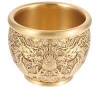 ROMISBABA Cuenco Decorativo de Latón Dorado Estilo Chino Diseño de Dragón, Cuenco de Ofrenda para Decoración de Hogar y Restaurante Elegante y Creativo