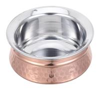 ROMISBABA Cuenco Decorativo Martillado de Aleación Dorada para Servir Arroz Cocido y Curry en Cenas Diarias y Restaurantes, Diseño Elegante y Fácil de Limpiar