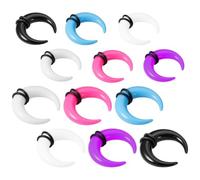 ROMISBABA de Anillos Acrílicos para Estiramiento de y Tabique Nasal Accesorios Versátiles y Creativos Kit de 12 Piezas para para Estiramiento de y Tabique Nasal para Piercing de Oreja y