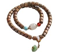 ROMISBABA De Sándalo Perlas De Jade Para Mujer Pulsera Decorativa De Oración y Estilo Retro Accesorio De Moda Para Uso Diario