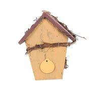 ROMISBABA Decoración De Casa De Pájaros De Madera Colgante Casa De Madera Colgante para Jardín Rural Modelo De Pájaros Adorno para Exteriores Obsequio