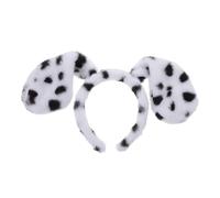 ROMISBABA Diadema De Animal Dálmata Orejas De Peluche Realistas, Diadema Estampado De Perro Dálmata Para Adulto, Accesorio Para Cosplay y Disfraces De Fiesta