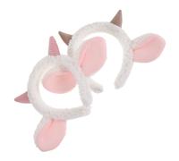 ROMISBABA Diadema de Peluche Orejas y Cuernos de Cordero, 2 Piezas, Diseño Adorable y Ligero para Uso Diario y Actividades Cotidianas