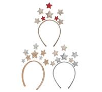ROMISBABA Diademas Diseño de Figura de Cinco Puntas, 3 Piezas de Hierro Decoración Brillante para Fiesta de Navidad y Año