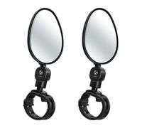 ROMISBABA Espejos Retrovisores Ajustables para Bicicleta y Motocicleta, Juego 1 Par, Rotación 360 Grados, Espejo Ovalado Reflectante de Acrílico y Plástico Resistente, Manillar para