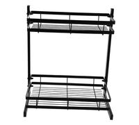 ROMISBABA Estante de Hierro Doble para Especias Negro Organizador de Botellas y Almacenamiento de Cocina Estante de Encimera para Orden y Ahorro de Espacio