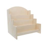 ROMISBABA Estantería de Madera para Cuentos Infantiles 4 Niveles, Organización Escalonada y Almacenamiento Seguro para Tarjetas y Fotos Hogar
