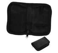 ROMISBABA Estuche Organizador para Glucómetros Portátil y Resistente al Desgaste Material de PVC y Tejido Negro para Uso en Casa Aire Libre