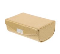 ROMISBABA Estuche Portátil Dorado para Lápices Labiales Espejo Incorporado Que Organiza y Guarda Dos Pintalabios de Material PU y Aleación de Zinc para Uso Diario