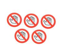 ROMISBABA Etiquetas Adhesivas De Seguridad No Tocar Ø50 Mm, 5 Unidades, Señal De Advertencia Visible Para Maquinaria, Resistentes a Múltiples Superficies Para Uso Industrial y Construcción