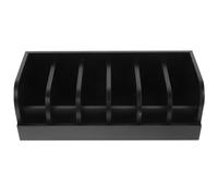 ROMISBABA Exhibidor de Cinturones de Bambú 6 Compartimentos Organizador de Cinturones Negro para Mostrador Soporte Compacto para Tienda y Centro Comercial