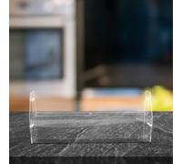 ROMISBABA Expositor Transparente de Plástico para Mostrador Estante de 2 Niveles para Tiendas y Mercados Soporte Multifuncional para Snacks y Productos Organizador Compacto para Comercio