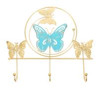 ROMISBABA Gancho de Pared de Hierro con Ganchos para Llaves y Toallas Colgador Decorativo para Entrada y Baño Perchero Montado Pared para Abrigos y Batas Diseño Moderno y Resistente